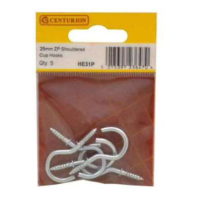 Shouldered Cup Hooks Zp, 25mm, Pack Of 5 product image