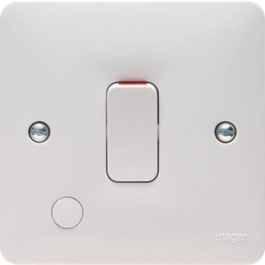 Hager 20a Double Pole, Plate Switch product image
