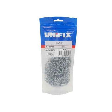 Owlett Galvanised Wire Staples, 20mm, 500g Pouch product image