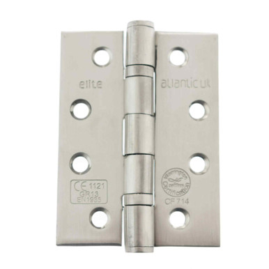 Ball Bearing Hinges, Fire Rated, 101.6mm x 76.2mm x 3mm, Stainless Steel, Pair product image
