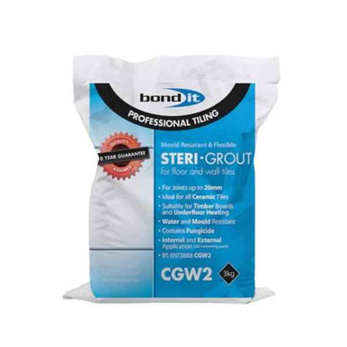 Bond It Steri Grout Hygienic Wall & Floor Tile, Grey, 3kg product image