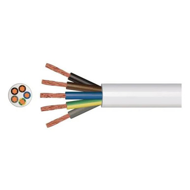 Pitacs 1.0mm 5 Core Pvc Circular White Flex 100m product image