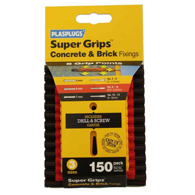 Plasplugs Sap 505 Solid Wall Super Grips Fixings Assorted (150) product image
