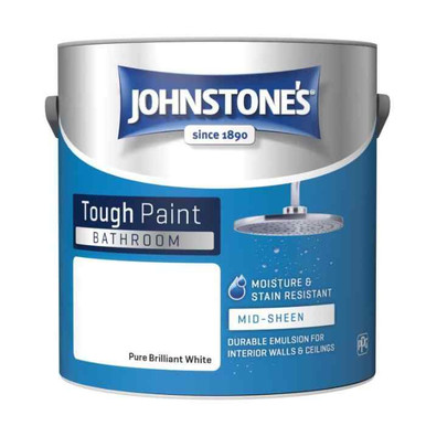 Johnstone's Retall Tough Bathroom Paint, 2.5l, Pure Brill White product image
