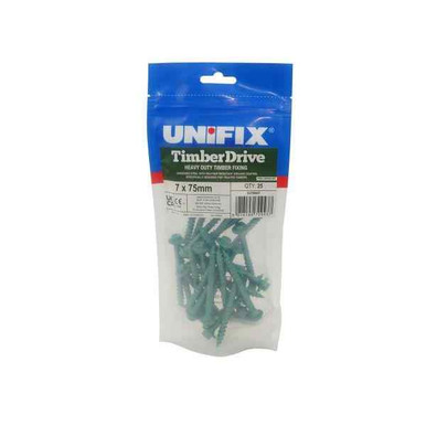 Timberdrive Coated Screws, 7mm x 75mm, Green product image