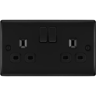Bg 2 Gang 13a Socket, Matt Black product image