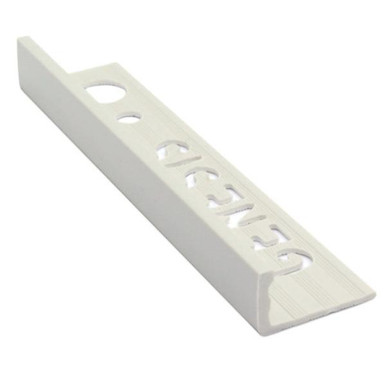 Genesis Tile Trim, White Pvc Straight Edge, 8mm x 2.5m product image