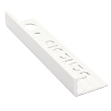 Genesis Tile Trim, White Pvc, Straight Edge, 12mm x 2.5m product image