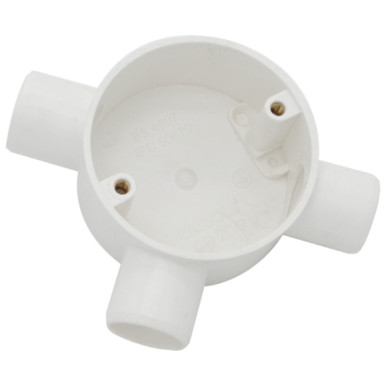 Univolt 20mm 3 Way Tee, White Pvc Terminal Box product image