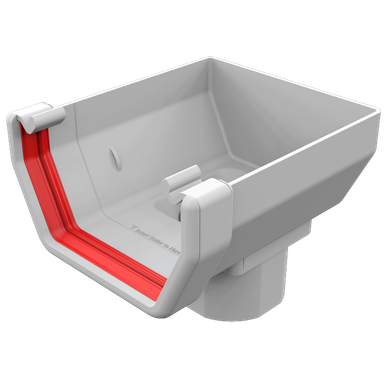 Freeflow Square Stopend Outlet, White product image