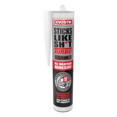 Evo-Stik Sticks Like Sh*t Turbo All Weather Ms Adhesive Clear, 290ml product image