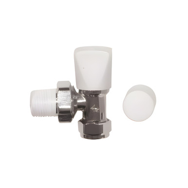 15mm Crestalux Angled Radiator Valve, White product image