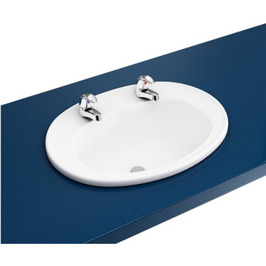 Lecico Atlas/Sarah Basin Vanity, 535mm, 2 Tap Hole, White product image