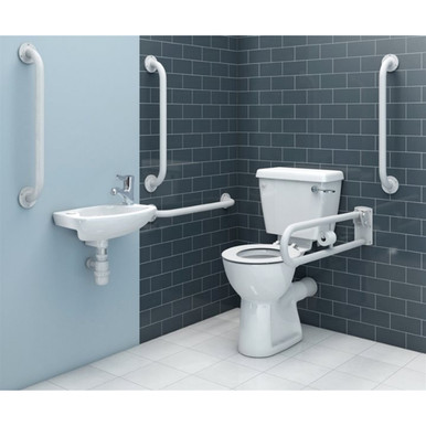 Lecico Close Coupled Economy Doc M Pack, White Grab Rails product image