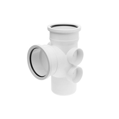 Brett Martin 110mm Soil Double Socket Branch, 92.5 Degree, White product image