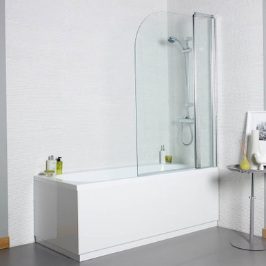 Koncept Radius Edge Bath Screen With Extension Panel, 1400mm x 1000mm product image