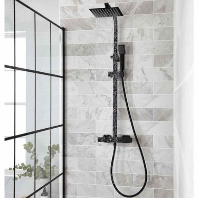 Kartell Nero Square Twin Shower Includes Easy Fix Kit product image