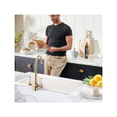 Shaftsbury Traditional Dual Lever Tap, Antique Brass product image