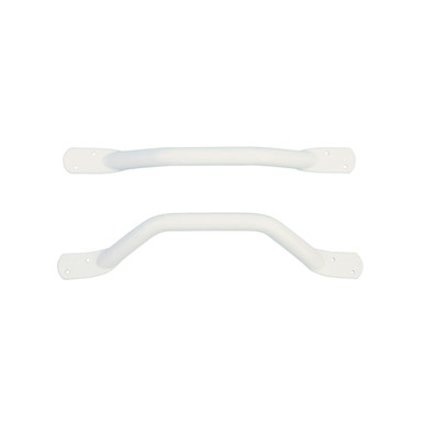 Bathex Grab Rail Flat End, 2 Hole Offset, 25mm x 450mm, White Polyester product image