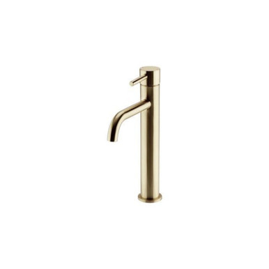 Ottone Brushed Brass Hi-Rise Basin Mixer Tap product image