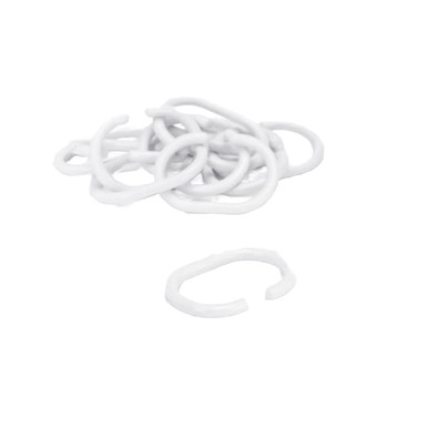 Croydex C Shape Shower Curtain Ring, White, Pack of 12 product image