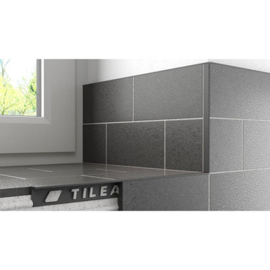 Tileasy 12mm Anthracite Textured Square Edge Metal Trim product image
