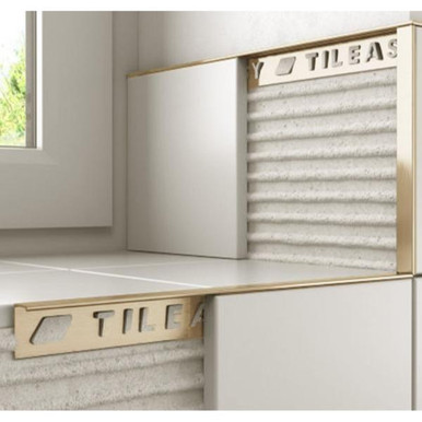 Tileasy 10mm Matt Gold Square Edge Metal Trim product image