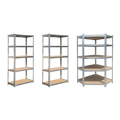 Hilka Three Set 5 Tier Boltless Corner Shelving Unit, 175kg product image