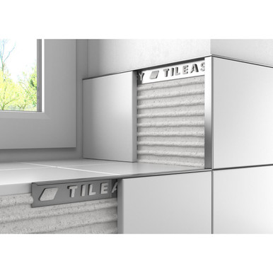 Tileasy 12mm Satin Chrome Square Edge Metal Trim product image