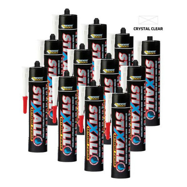 Everbuild Stixall Sealant & Adhesive, Crystal Clear, 290ml, Pack of 12 product image