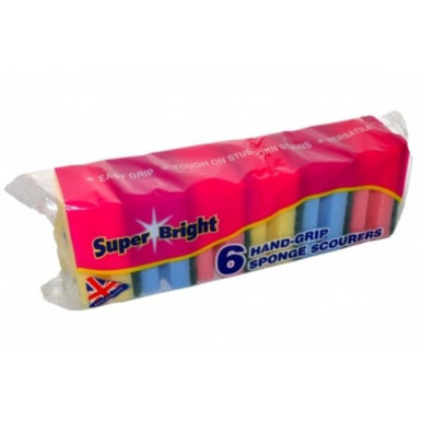 Super Bright Hand-Grip Sponge Scourers (6) product image