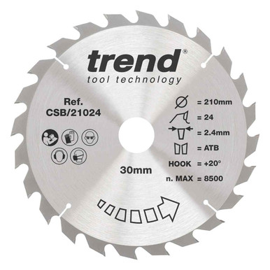 Trend Craft Saw Blade, 210mm x 30mm, 24T product image