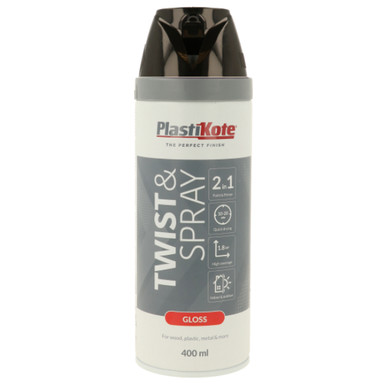 Plastikote Twist & Spray Gloss, Black, 400ml product image