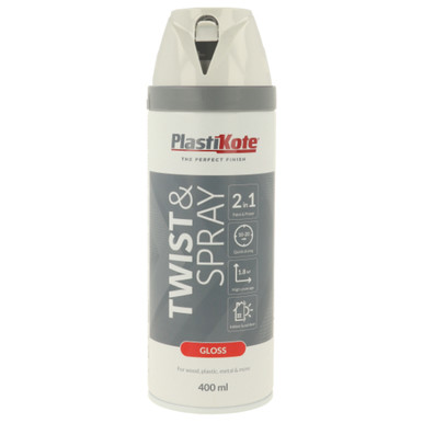 Plastikote Twist & Spray Gloss, White, 400ml product image