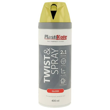 Plastikote Twist & Spray Gloss, Yellow, 400ml product image