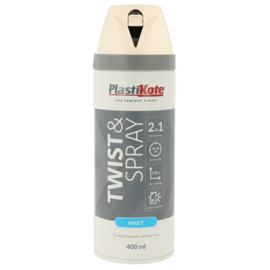 Plastikote Twist & Spray, Matt White, 400ml product image