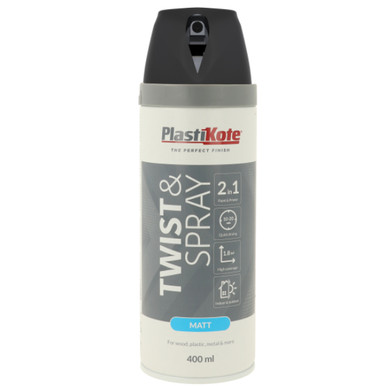 Plastikote Twist & Spray Matt Black, 400ml product image