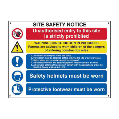 Composite, Site Safety Notice, 800mm x 600mm product image