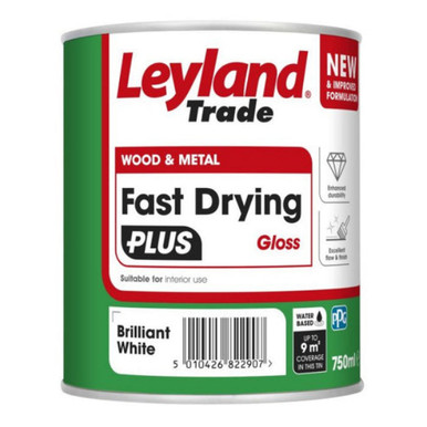 Fast Drying Plus Gloss, Brilliant White, 0.75l product image