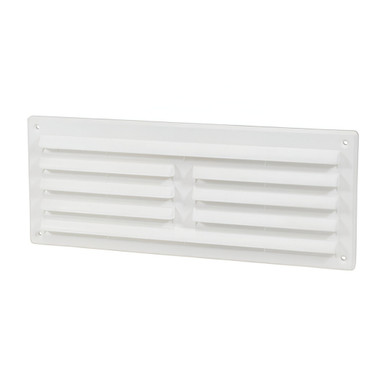 Louvre Vent With Flyscreen, 260mm x 104mm, Plastic, White product image