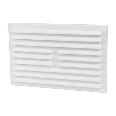 Louvre Vent With Flyscreen, 260mm x 170mm, Plastic, White product image