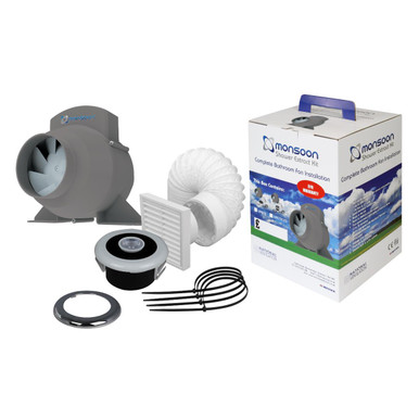 Nat Vent Umd Turbo Shower Fan Kit With Led Light, 100mm product image