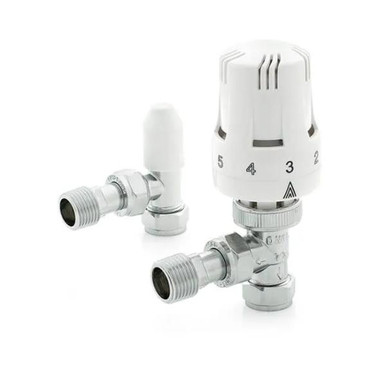Distinct Trv Twin Pack, 15mm, Angled, White/Chrome product image