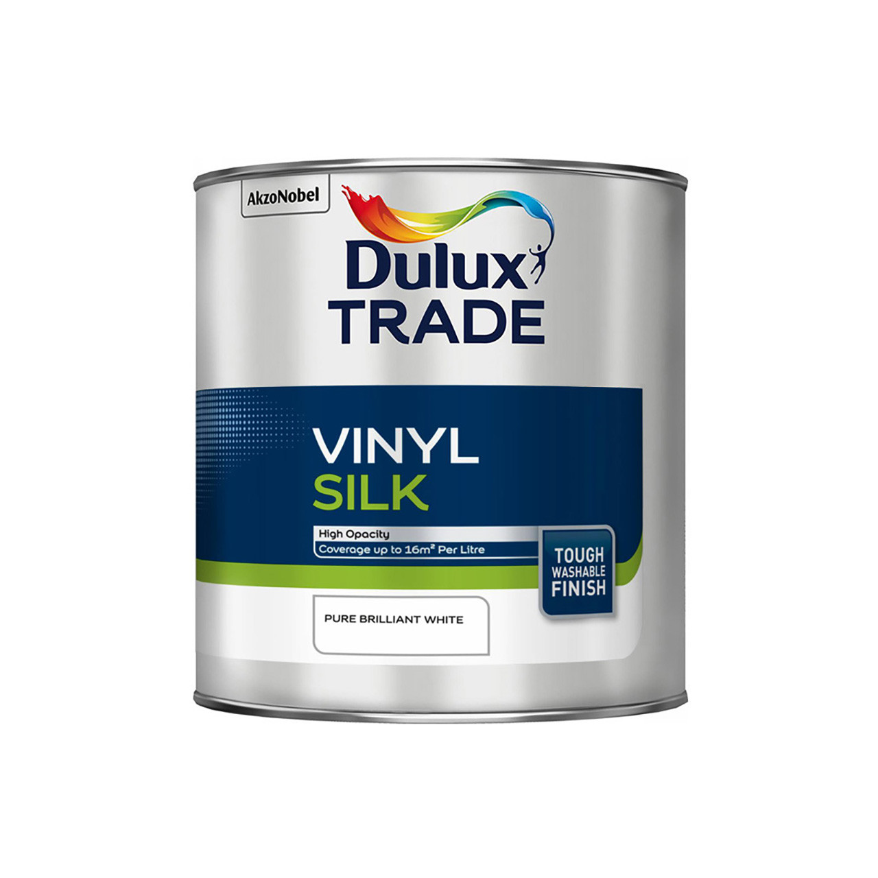 Photograph of Dulux Trade Emulsion Vinyl Silk Pure Brilliant White 2.5L