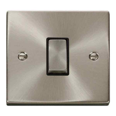 Deco 10ax Ingot 1 Gang Intermediate Satin Chrome Switch, Black product image