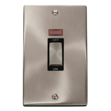 Deco 45a Ingot 2 Gang Dp Sw Neon, Satin Chrome Black product image