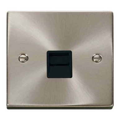 Deco Single Telephone Outlet, Black product image