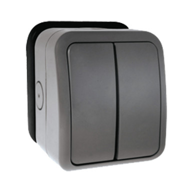 Click 2 Way Ip66 Waterproof Light Switch, Grey