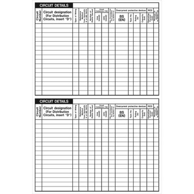 Isigns Circuit Detail Label, 148mm x 110mm, Pack of 20, Self Adhesive product image