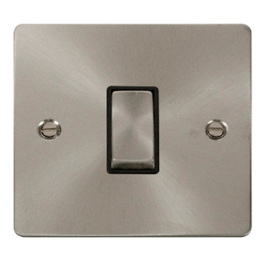 Click Fpbs411bk 1 Gang 2 Way Switch Flat Plate Brushed Steel product image